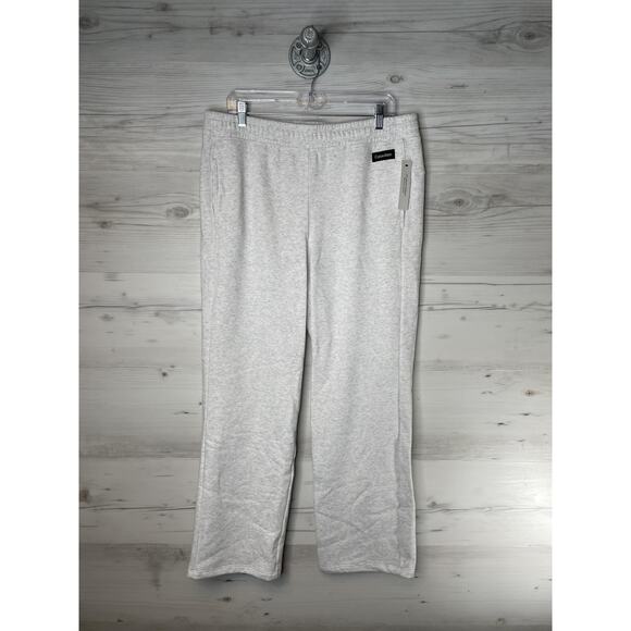 Calvin Klein Sweatpants Womens XL Gray Fleece Lounge Activewear Straight Leg - Picture 1 of 11
